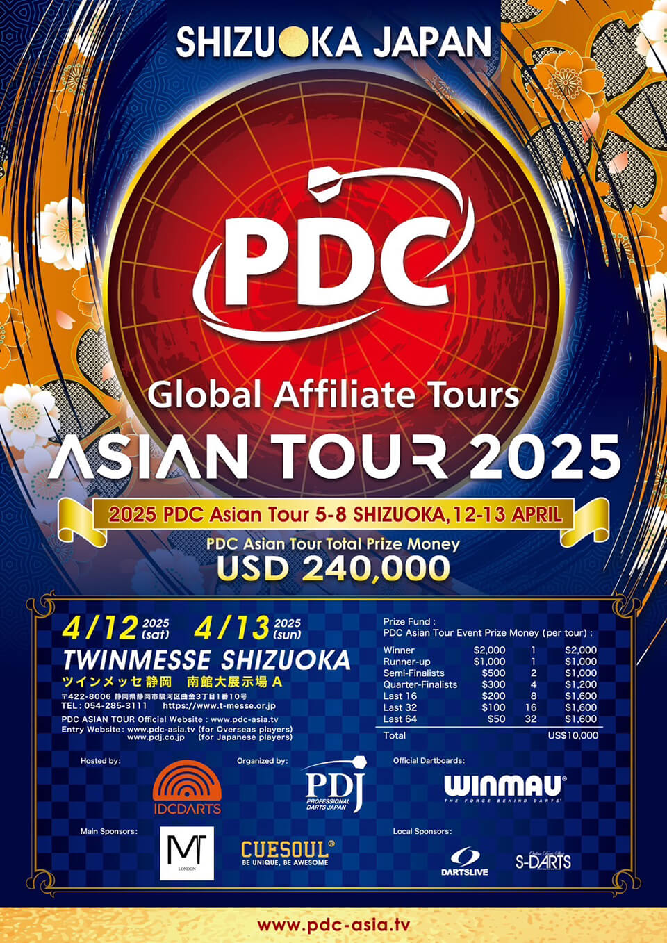 エントリーリスト PDC ASIAN TOUR 2024 トーナメント PDJ公式サイト プロフェッショナルダーツジャパン